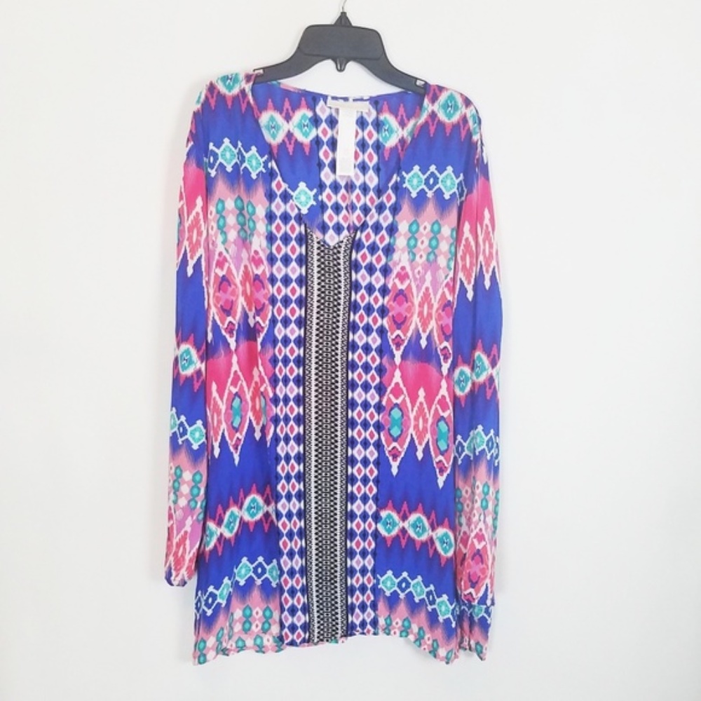 LA BLANCA Boho Swimwear Coverup Tunic